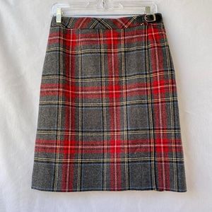 Pendleton Plaid Wool Skirt with Buckle